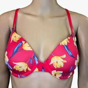 Victoria's Secret Bra. 32D. Convertible to Racerback. Pink Floral. Barely Worn.